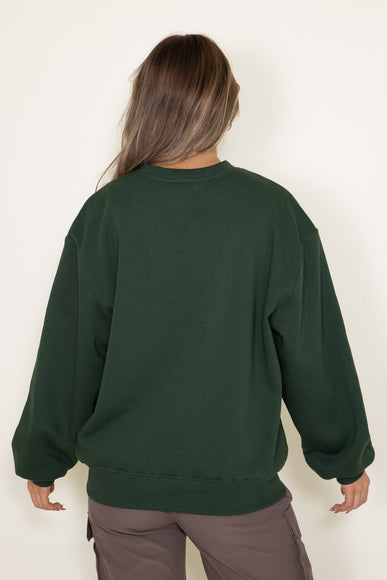 The North Face Evolution Oversized Crew Sweatshirt for Women in Green