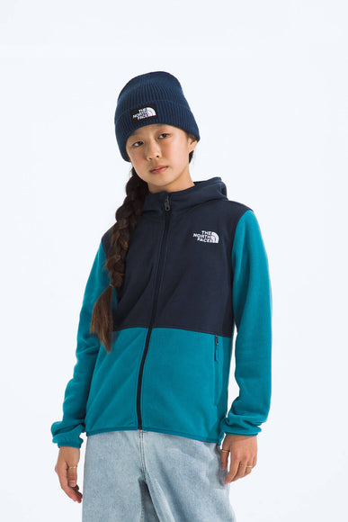 The North Face Youth Glacier Full Zip Hoodie in Dusk Blue