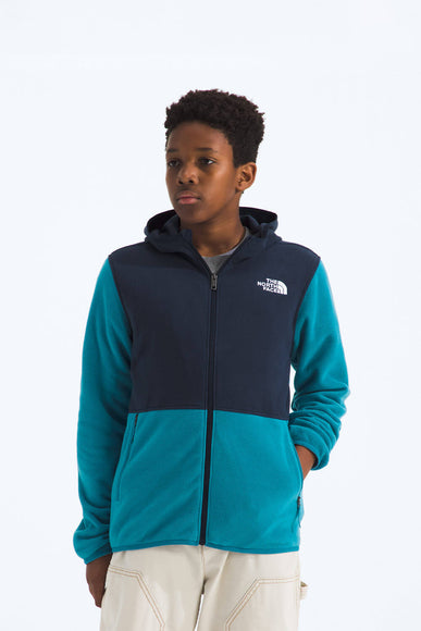 The North Face Youth Glacier Full Zip Hoodie in Dusk Blue
