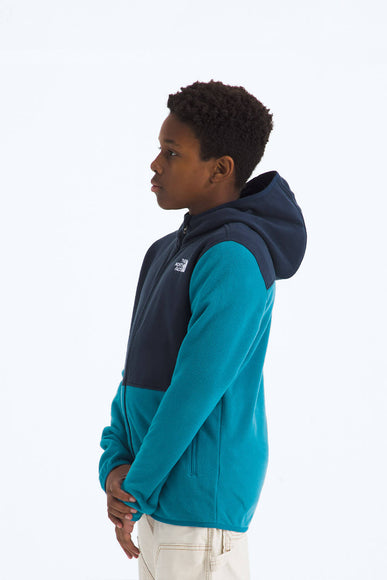 The North Face Youth Glacier Full Zip Hoodie in Dusk Blue