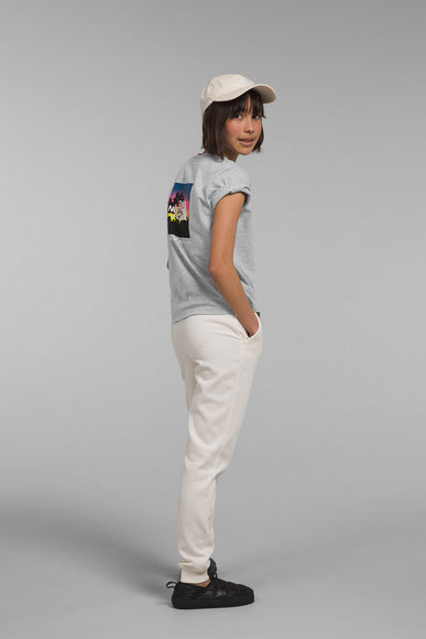 The North Face Youth Graphic T-Shirt for Girls in Grey 