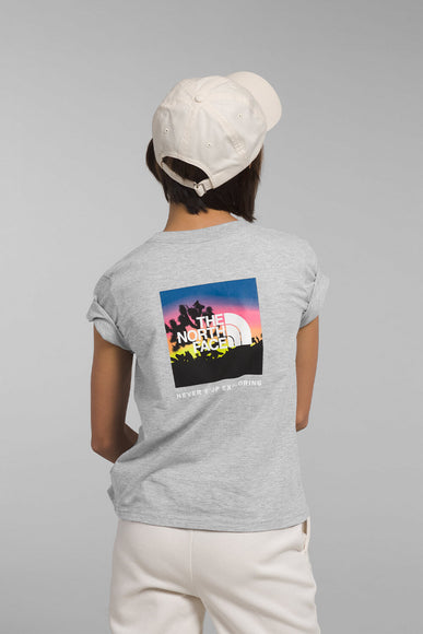 The North Face Youth Graphic T-Shirt for Girls in Grey 