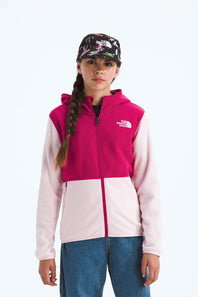 The North Face Youth Glacier Full Zip Hoodie in Pale Blossom