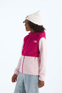 The North Face Youth Glacier Full Zip Hoodie in Pale Blossom