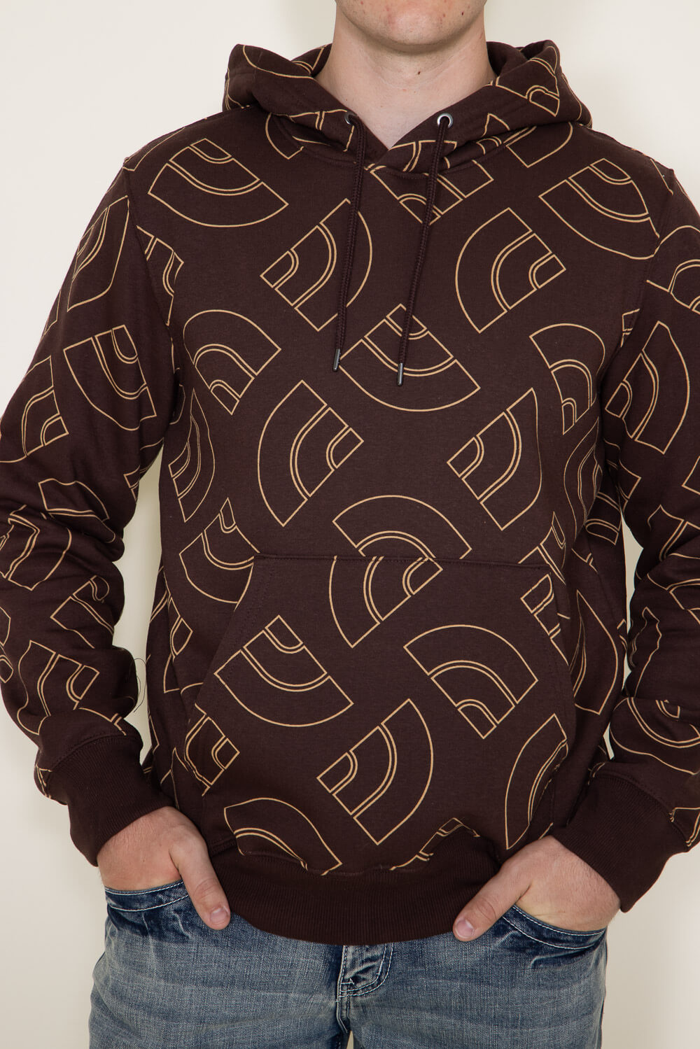 brown monogram hoodie