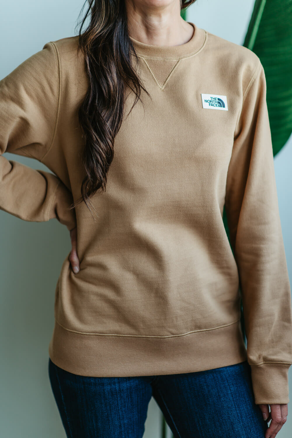 The North Face Heritage Patch Sweatshirt for Women in Brown