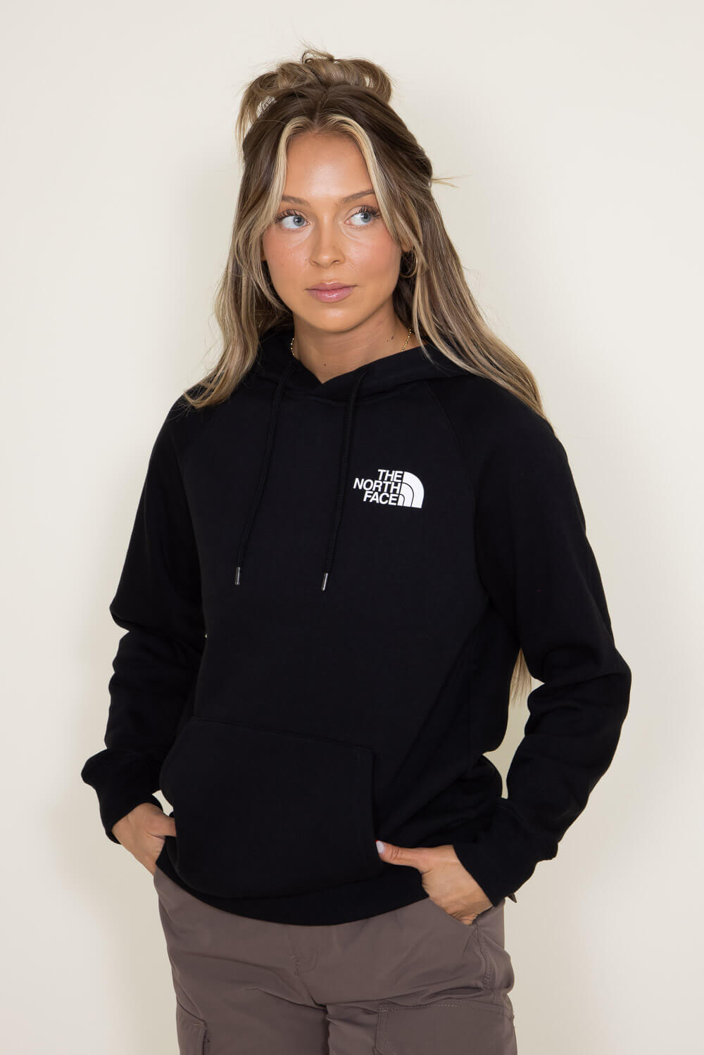 The North Face Box NSE Hoodie for Women in Black Ombre NF0A7UON