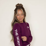 The North Face Logo Long Sleeve T-Shirt for Women in Boysenberry Red 