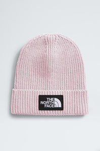 The North Face Youth Logo Cuffed Beanie in Pale Blossom