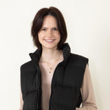 Thread & Supply Issey Cropped Puffer Vest for Women in Black 