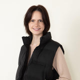 Thread & Supply Issey Cropped Puffer Vest for Women in Black 
