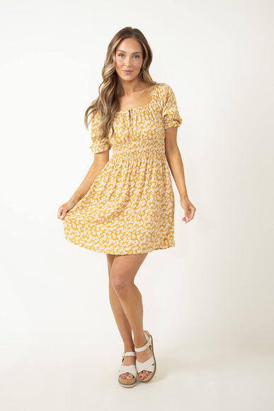 Thread & Supply Short Sleeve Caroline Dress for Women in Yellow