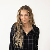 Thread & Supply Eve Button Up Shirt for Women in Black White Plaid