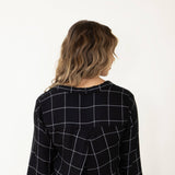Thread & Supply Eve Button Up Shirt for Women in Black White Plaid
