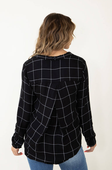Thread & Supply Eve Button Up Shirt for Women in Black White Plaid