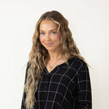 Thread & Supply Eve Button Up Shirt for Women in Black White Plaid