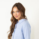 Thread & Supply Heath Button Up Shirt for Women in Blue