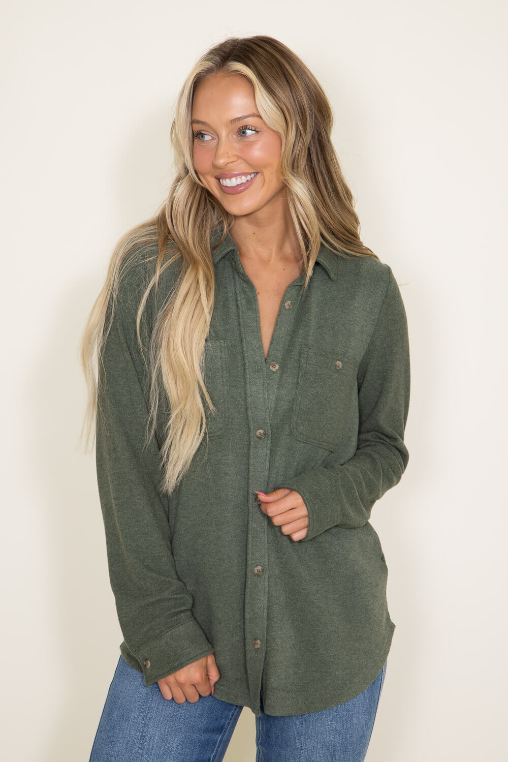 Thread & Supply Lewis Shirt for Women in Green | T1084PVXGK-FERN – Glik's