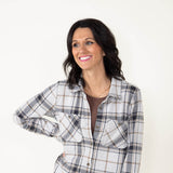 Thread & Supply Lewis Button Up Shirt for Women in Black/Brown Plaid