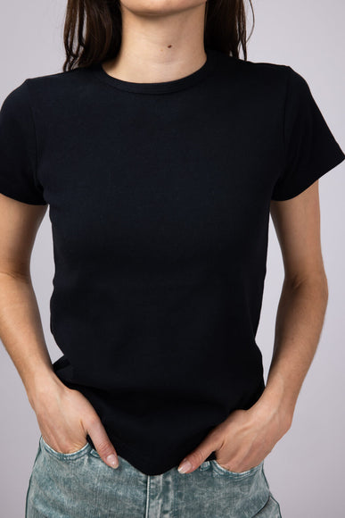 Thread & Supply Lexi Ribbed T-Shirt for Women in Black