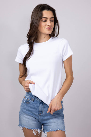 Thread & Supply Lexi Ribbed T-Shirt for Women in White