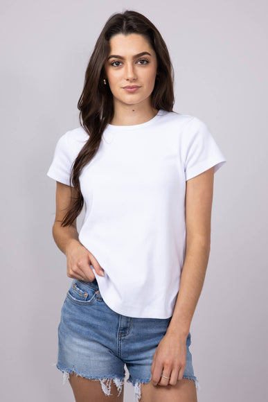 Thread & Supply Lexi Ribbed T-Shirt for Women in White
