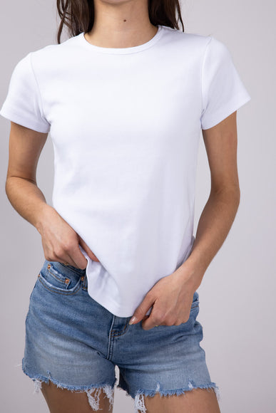 Thread & Supply Lexi Ribbed T-Shirt for Women in White