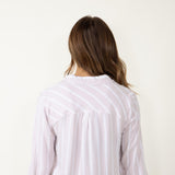 Thread & Supply Myla Striped Button Up Shirt for Women in Dusty Pink