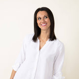 Thread & Supply Presley V-Neck Button Up Shirt for Women in White