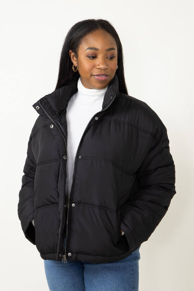 Thread & Supply Lean On Me Puffer Coat in Black
