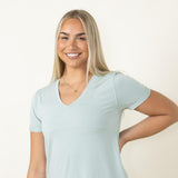 Thread & Supply Recreation T-Shirt for Women in Aqua Grey 