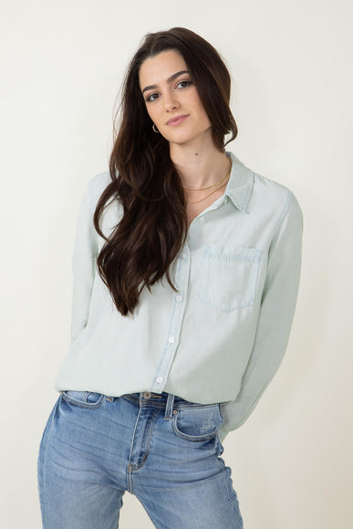 Thread & Supply Shay Button Up Shirt for Women in Blue/Green