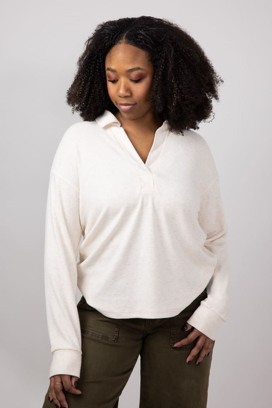 Thread & Supply Taylor Johnny Collar Shirt for Women in Pink