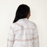 Thread & Supply Lewis Button Up Shirt for Women in Cream Taupe Plaid