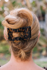 Teleties Large Flat Rectangle Clip in Tortoise 
