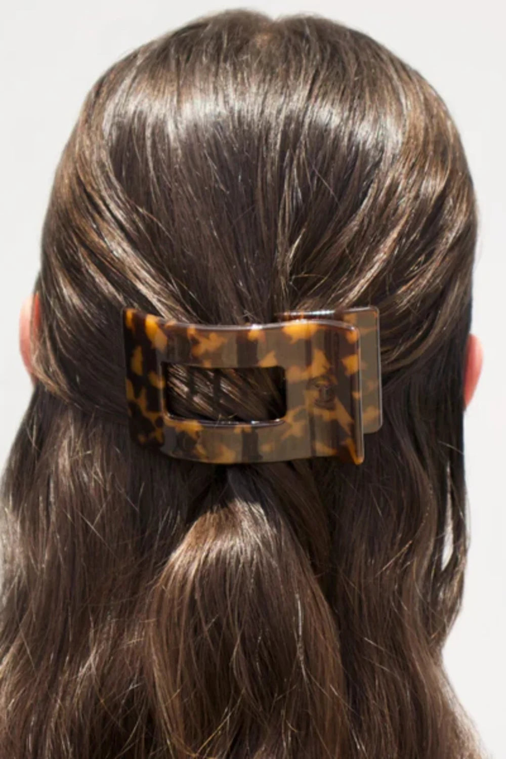 Teleties Small Flat Rectangle Clip in Tortoise 