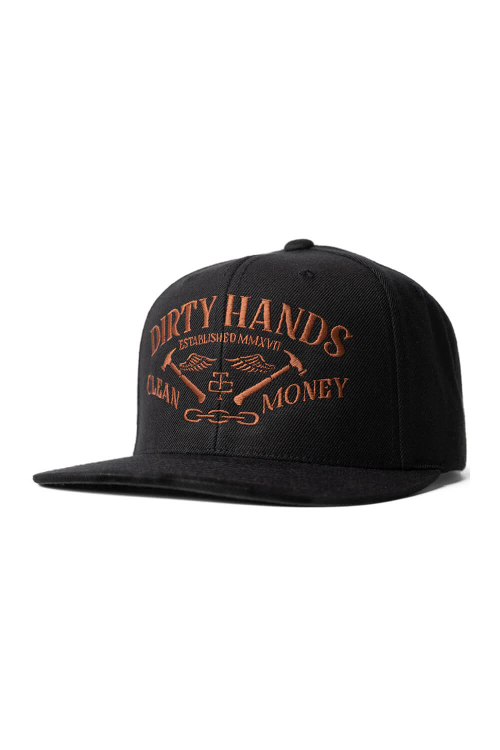 Troll Co. Catena Snapback Hat for Men in Black