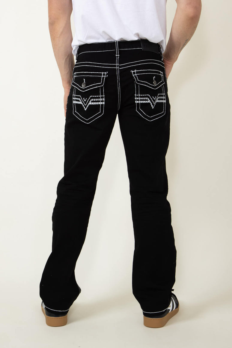 True Luck Blake Bootcut Jeans for Men in Black | TL16350002-BLACK – Glik's