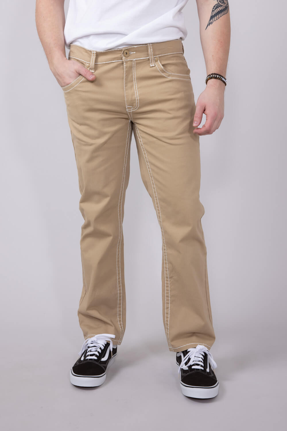 Brown Jeans For Men's Boot Cut Corduroy Pants True Luck Blake