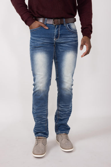 True Luck Calvin Straight Jeans for Men in Medium Wash