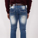 True Luck Calvin Straight Jeans for Men in Medium Wash