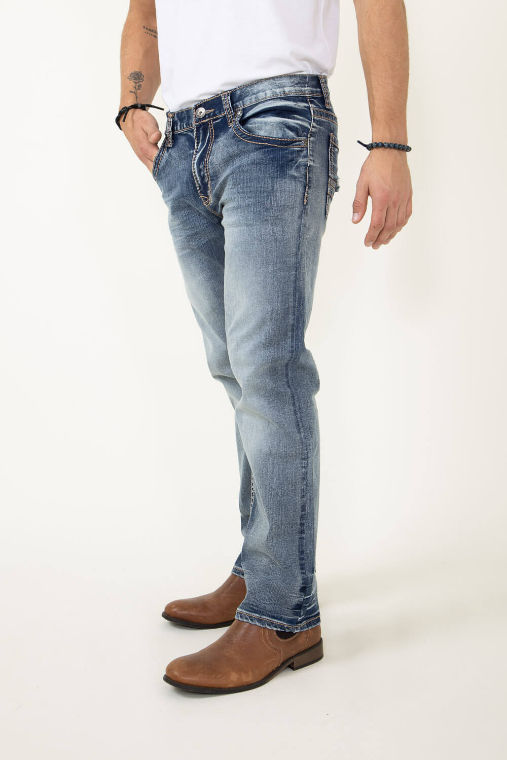 True Luck Arlington Bootcut Stretch Jeans for Men