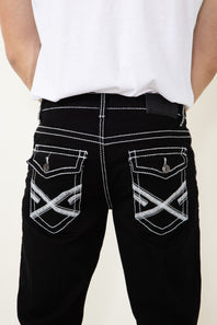 True Luck Vinny Straight Jeans for Men in Black