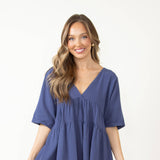 Tunic Baby Doll Dress for Women in Blue