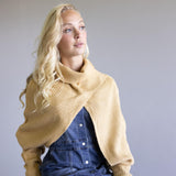 Turtleneck Shrug Bolero Sweater for Women in Beige