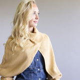 Turtleneck Shrug Bolero Sweater for Women in Beige