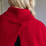 Turtleneck Shrug Bolero Sweater for Women in Red
