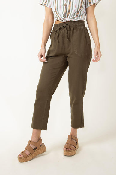Thread & Supply Tuscany Tie Waist Cropped Pants for Women in Green