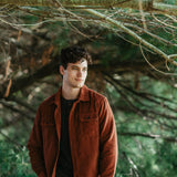 Union Corduroy Shacket for Men in Red Orange