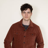 Union Corduroy Shacket for Men in Red Orange